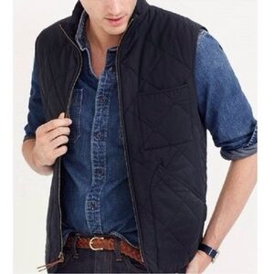 J. Crew Men's Sussex Thermore Dark Quilted Vest Insulated Medium Outerwear